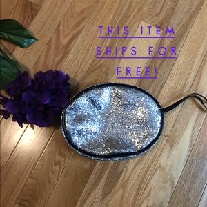 Silver Glitter Make-Up Bag
